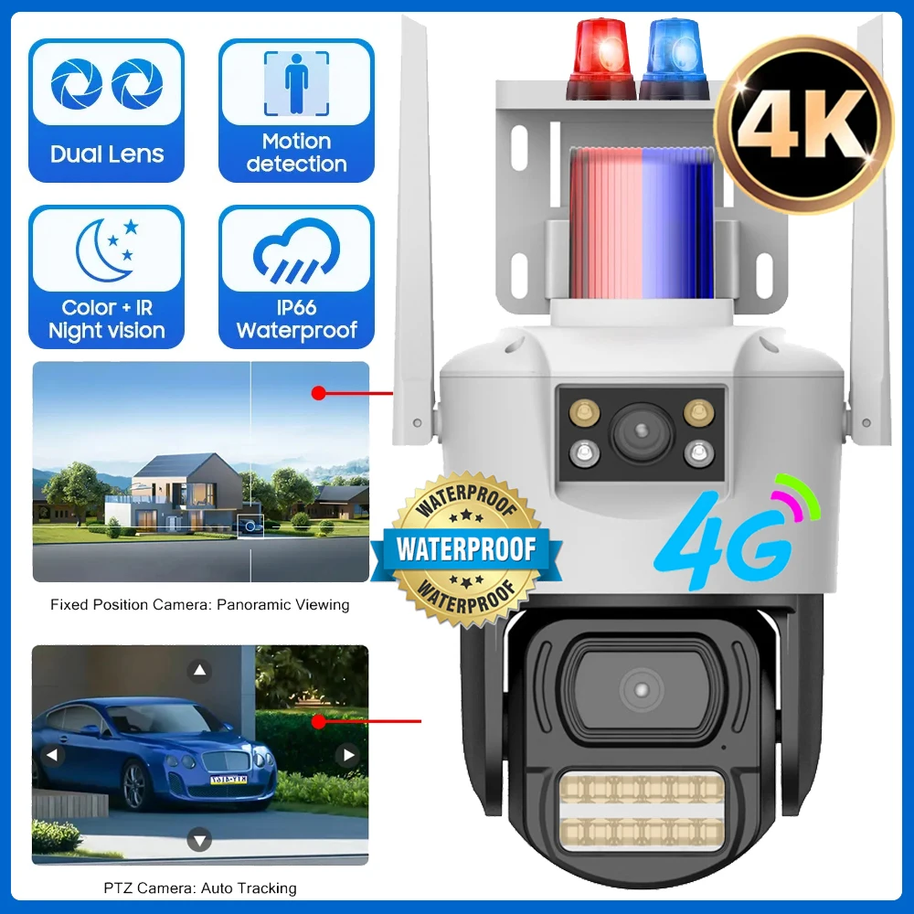 4G Sim Card 360 Wifi IP Camera Warning CCTV Cameras IP CCTV Wifi Surveillance Camera Security Smart Home Protection Night Vision