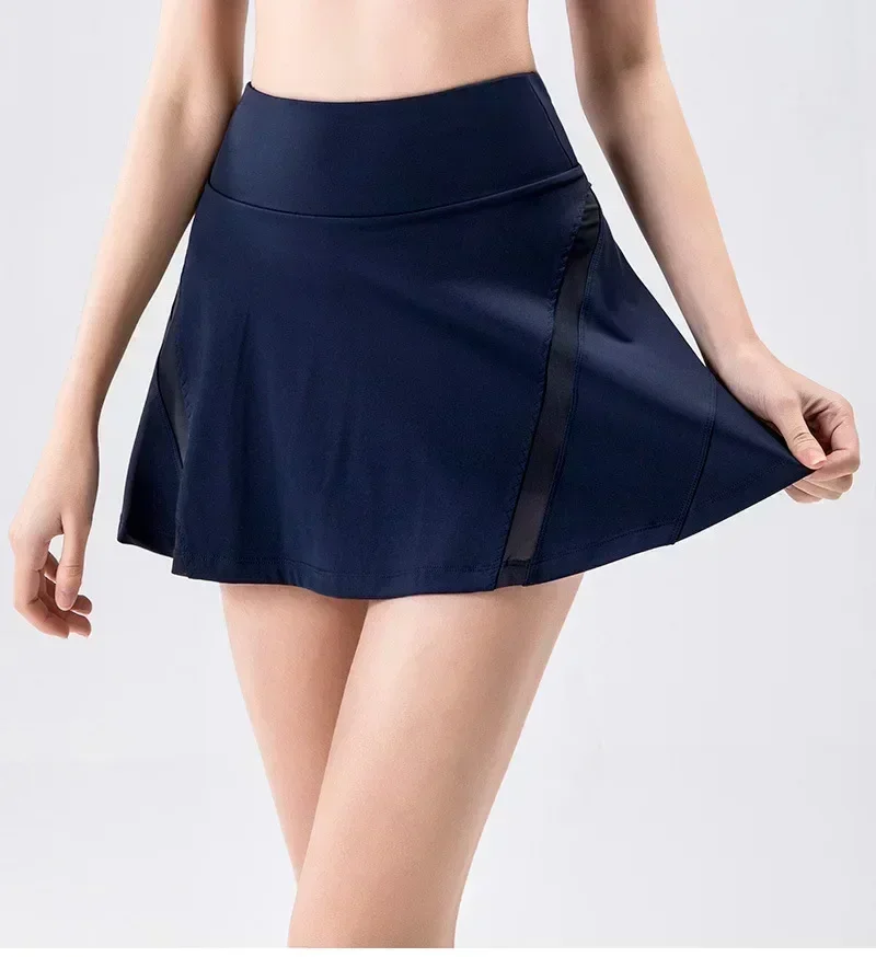 Lemon Yoga High Waisted Tennis Pleated Skirts Breathable Quick Dry Sports Dance SkirtPeace of Mind Anti-exposure Yoga Skirt