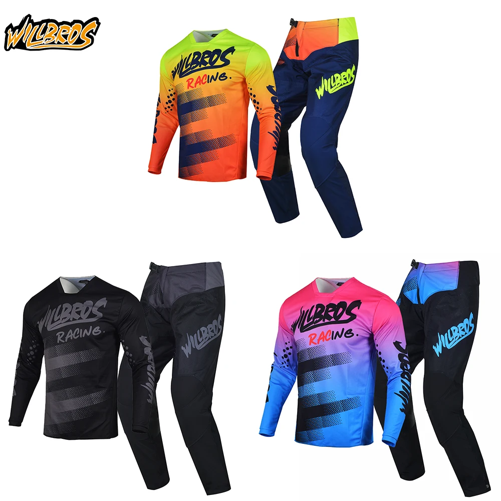 

Willbros Jersey and Pants Combo Enduro MX BMX Dirt Bike Motocross Gear Set Off-road ATV UTV MTB DH Bicycle Men's Women Suit