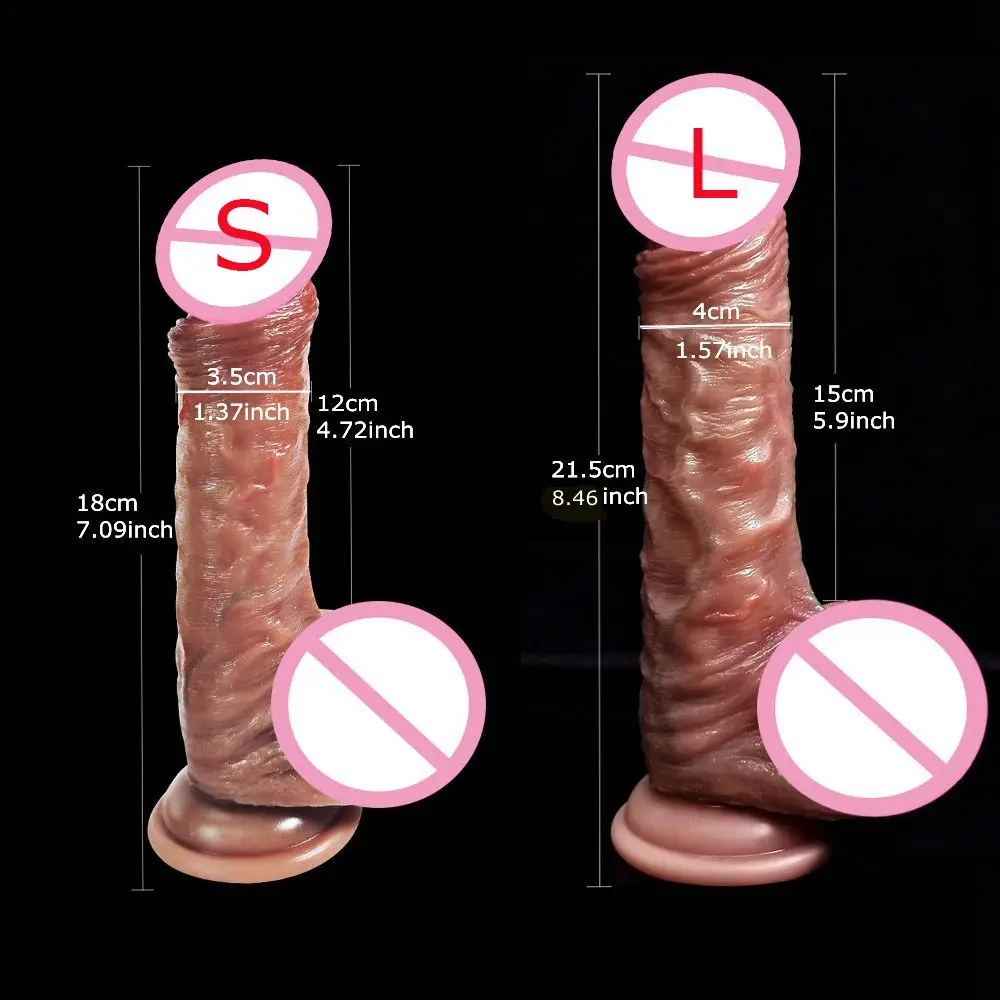 Realistic Silicone Dildo with Suction Cup for Women - Lifelike Masturbator with Testicles