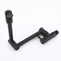 Black Wall Mounted Faucet Single Cold Water Tap 360 Rotating Spout Washing Faucet Folding Neck Bathroom Kitchen Tap 5