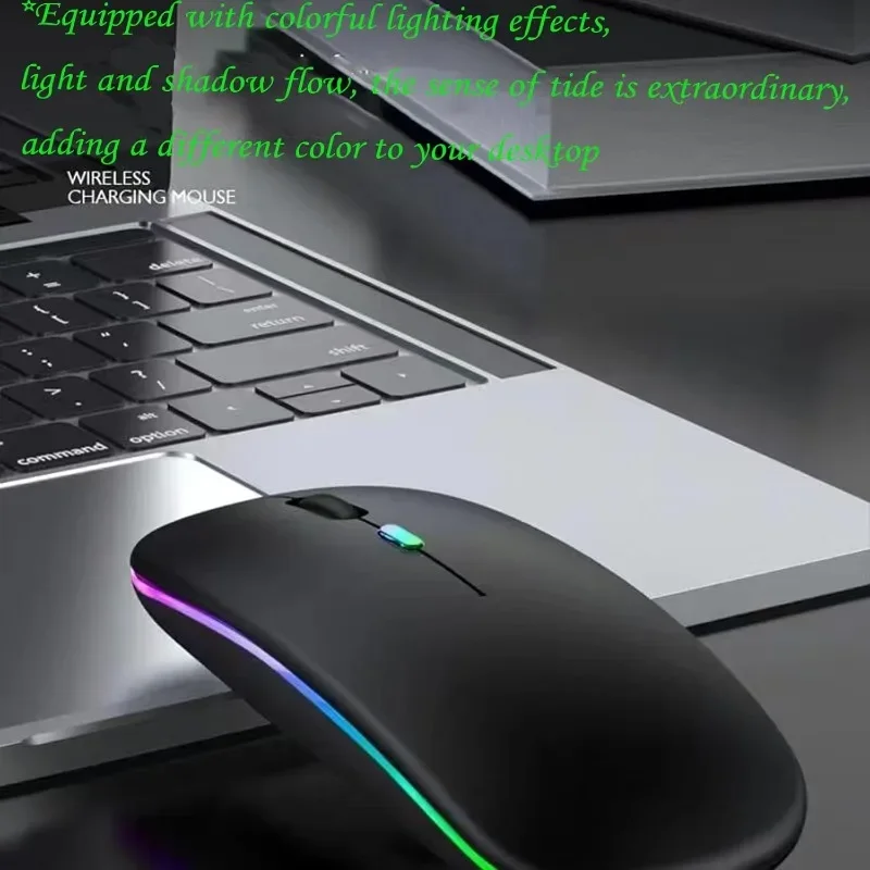 Bluetooth Wireless Mouse for Computer PC Laptop IPad Tablet with RGB Backlight Mice Ergonomic Rechargeable USB Mouse
