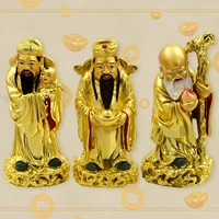 Feng Shui Golden Fu Lu Shou Three Goddesses Fuk Luk Sau H:5" C1037-1 2