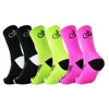 2 Pairs Professional Nylon Cotton Sports Socks Mid-calf Sweat Absorption Road Cycling Socks Breathable Ski Socks for Men Women