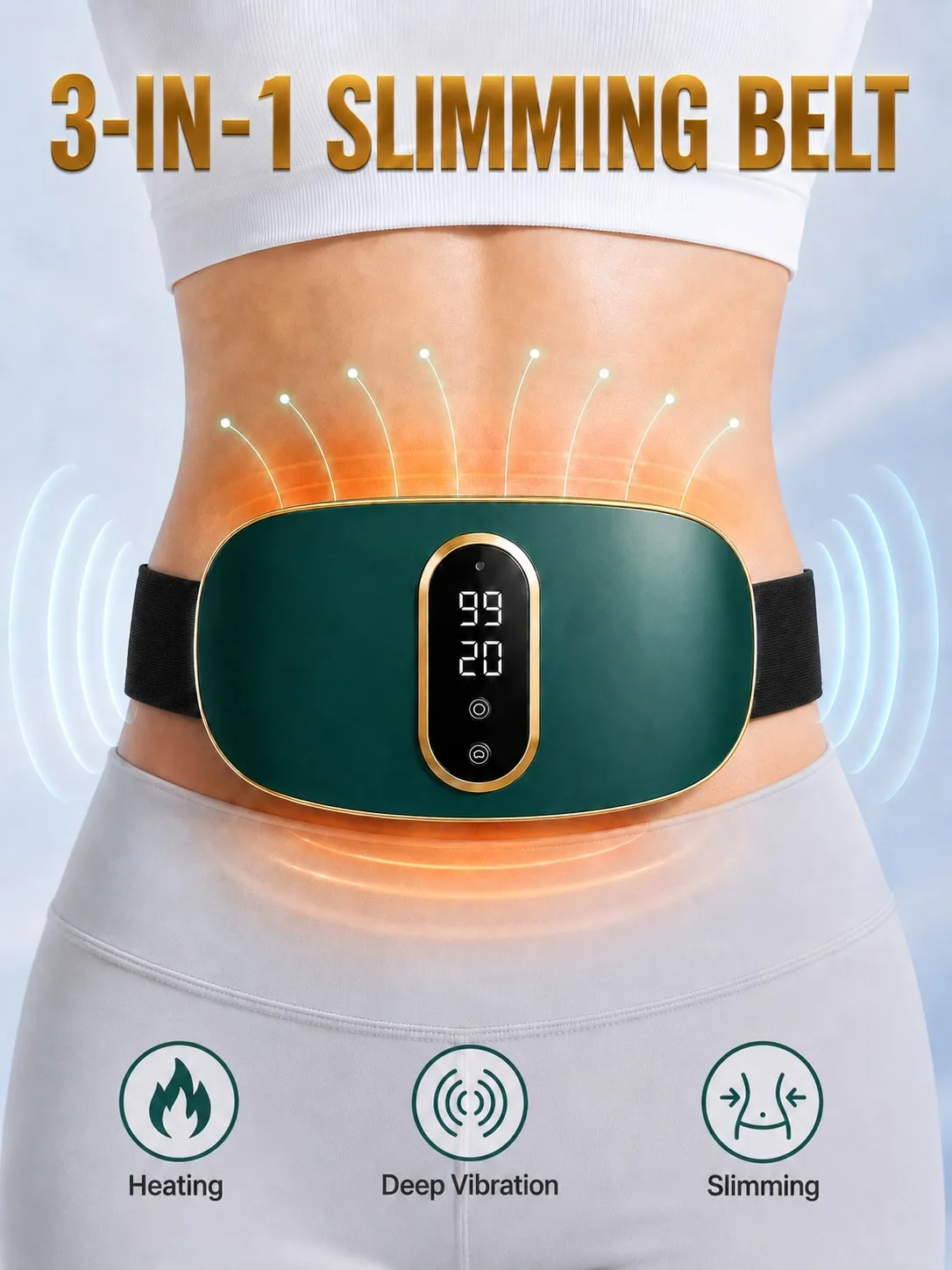 Slimming Machine for Women, Electric Abdominal Fat Burner, Anti-Cellulite Massage Belt, Body Shaping & Belly Fat Removal - immagine 3