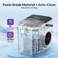 LOEFME Mini Machine à glaçons Portable entièrement automatique en forme de balle 12 kg/24 h 6 Minutes/9 pièces glaçons avec cuillère Machine à glace professionnelle 5