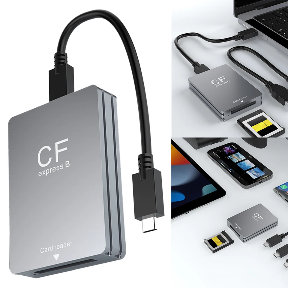 6 in 1 Lettore di Schede XQD, 10Gbps Multi XQD Reader per Sony G/M Series, Lexar 2933x/1400x, CF/XD/MS/TF/SD, USB C 3.0 per Windows/Mac OS/Linux/Android