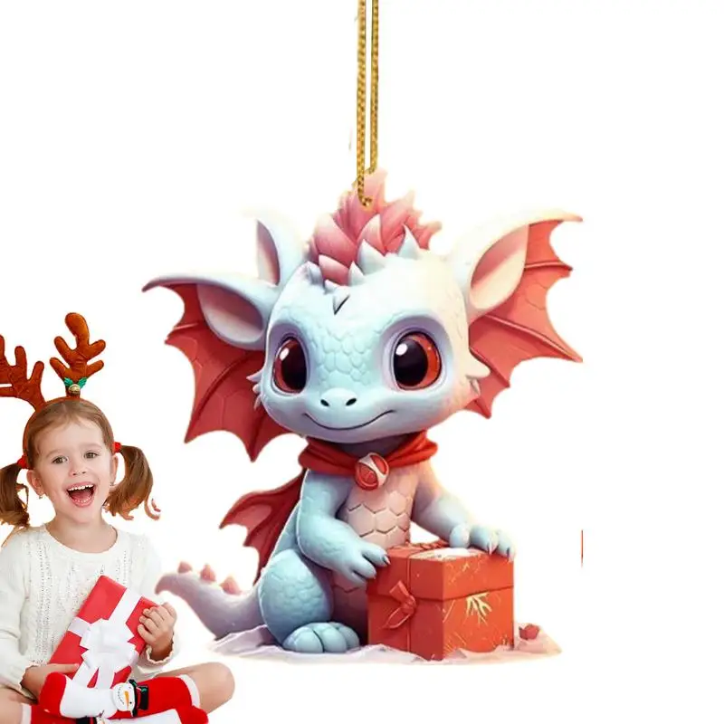 

cartoon dragon baby car pendant 2D Acrylic Dragon Pendant Charm Christmas Dragon Character Ornaments for Home Holidays Bedroom