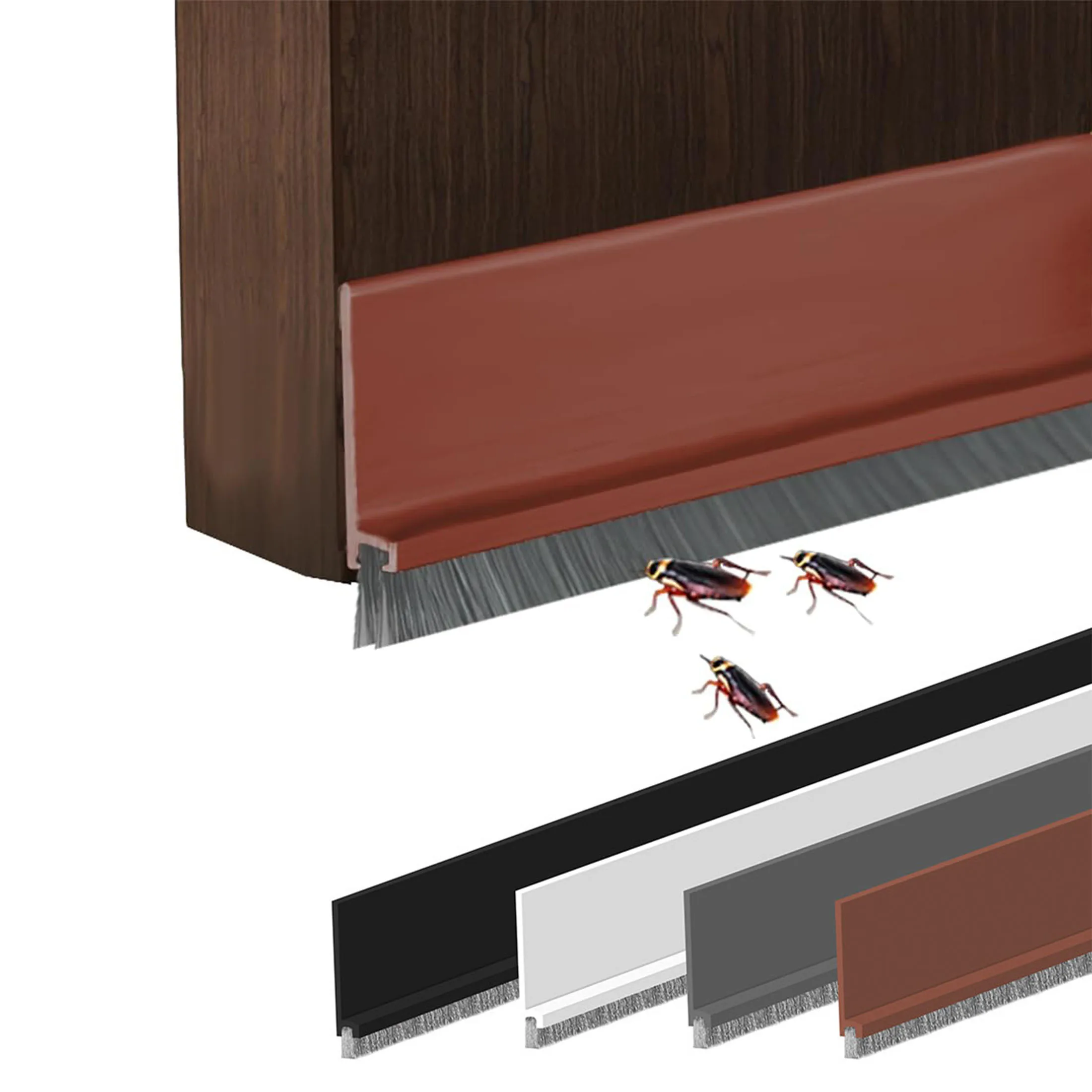 Enhanced Door Seal Draft Stopper with Noise-Reducing Brush and Adjustable Rubber Sweep