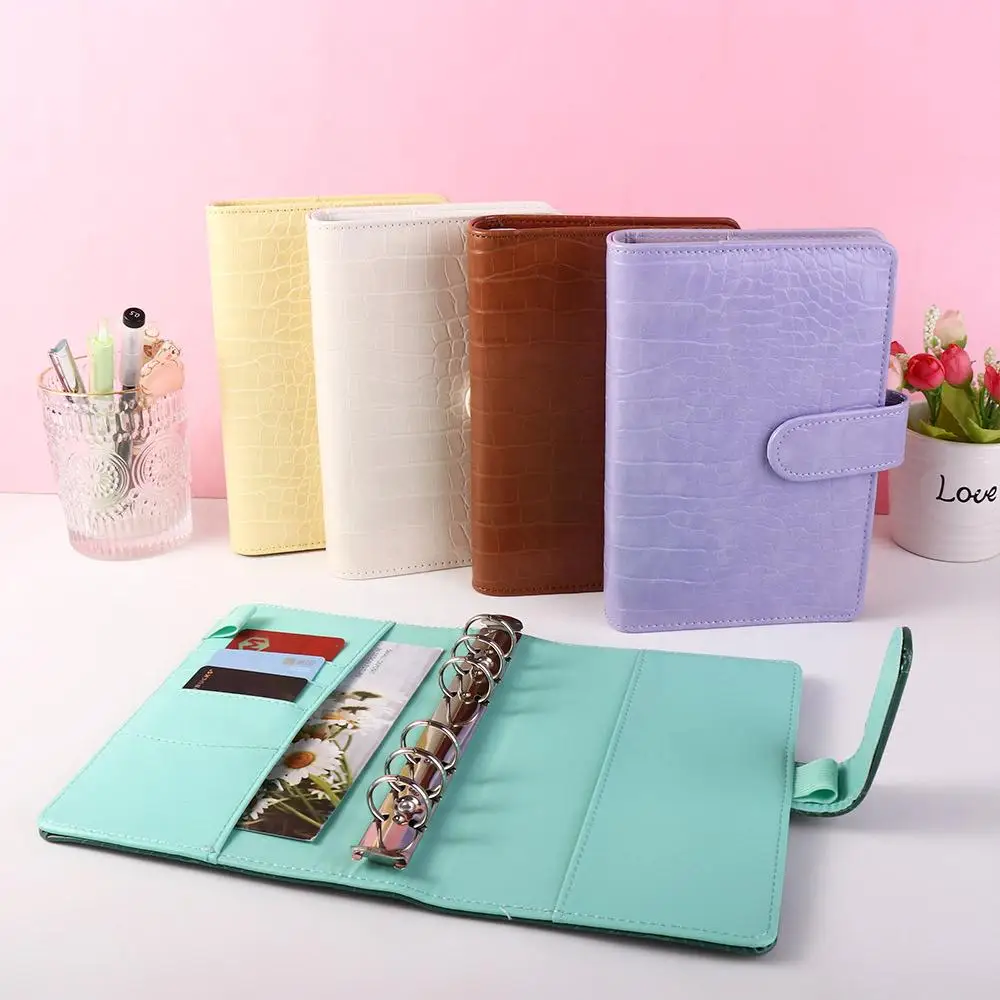 

Stationery School Supplies PU Leather 6 Ring A6 Notebook Ring Binder Loose-Leaf Cover Binder Cover Notepad Cover Notebook Cover