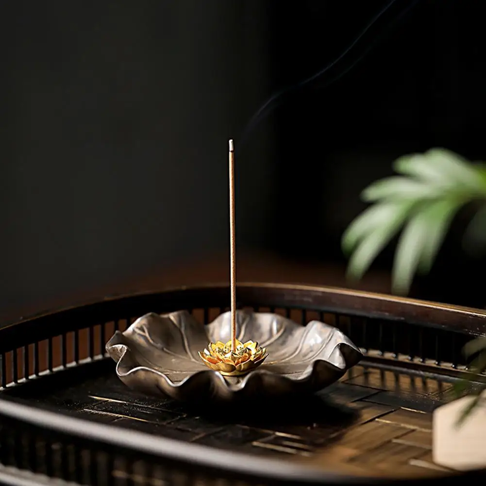 Creative Incense Burner Smooth Line Gift Lotus Leaf Backflow Incense