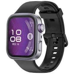 Silicone Woven Sports Smartwatch Strap Bracelet Wristband for Watch Fit 4 Pro (2 Drak black)