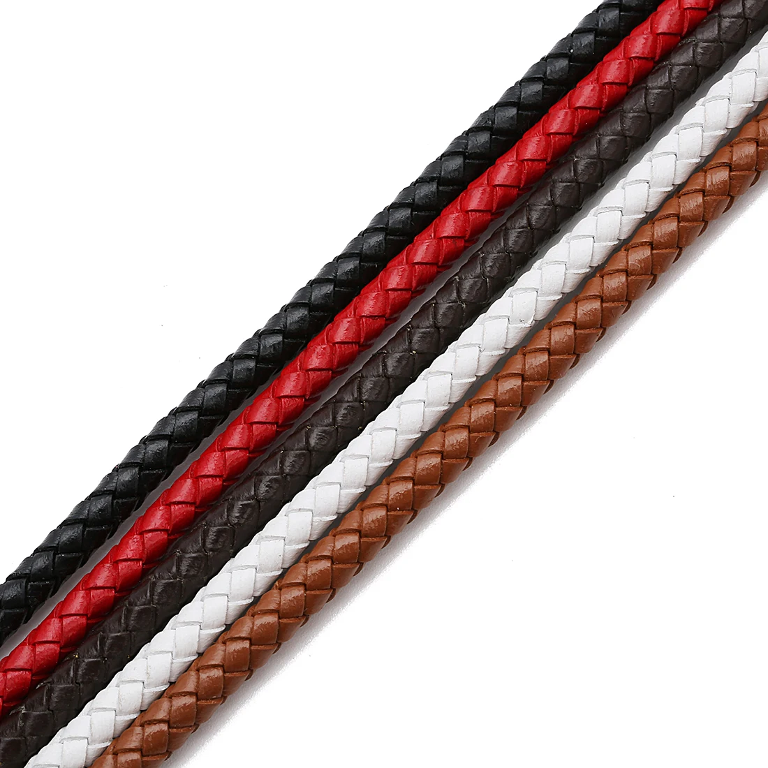 6mm Genuine Cow Leather Cords Round Braided Leather Cords For Ornament Making DIY Crafts Material Clothing Charm Accesso 2M/Lot