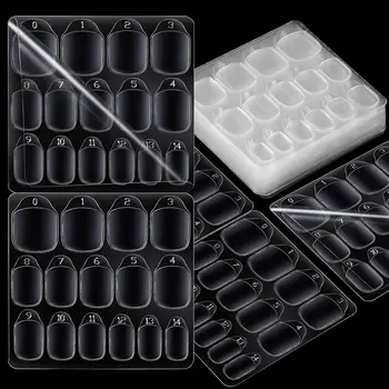 300pcs Nail Adhesive Tabs for Press on Nails, 15 Sizes, Super Thin 0.3mm, 20 Sheets, Waterproof & Reusable