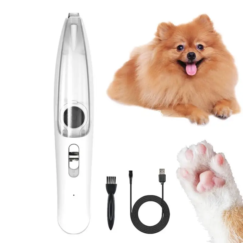 

Clear Bin Cat Hair Trimmer Cordless Vacuum Pet Clipper With Suction Rechargeable USB Low Noise Electric Dog Groomer