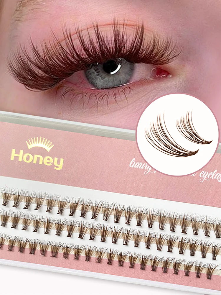 Description Picture 6 of itemDIY Colored False Lashes Brown 20D Cluster Eyelashes DIY Eyelashes Individual Volume False Eyelash