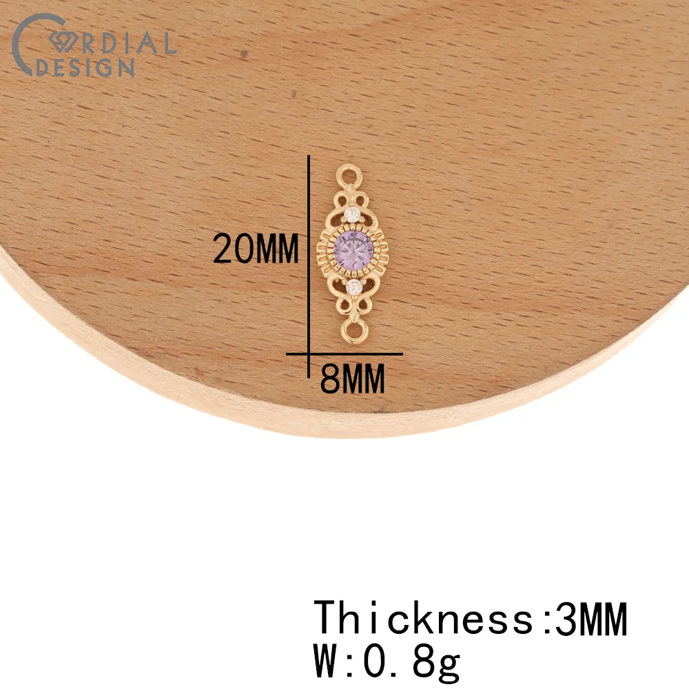 Cordial Design 100Pcs 8*20MM Jewelry Findings & Components/Hand Made/CZ Charms/DIY Making/Jewelry Accessories/Crystal Connectors 5 EAAC-193046-3