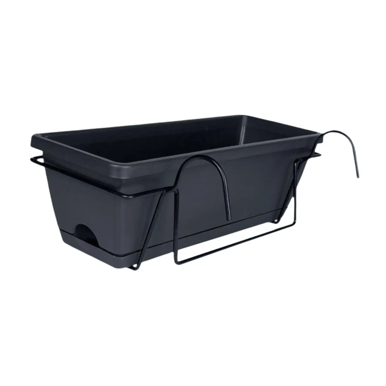 Hanging Flower Pot for Fence And Balcony, Flower Box, Flower Pot with Drainage Hole, Removable Tray, 43 X 19 X 15 Cm
