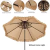 9 ft 2-Tier Solar Tiki Umbrella, 32 LED Ligths Hula Thatched Tiki Umbrella, Straw Umbrella, Pool, Patio, Beach 4