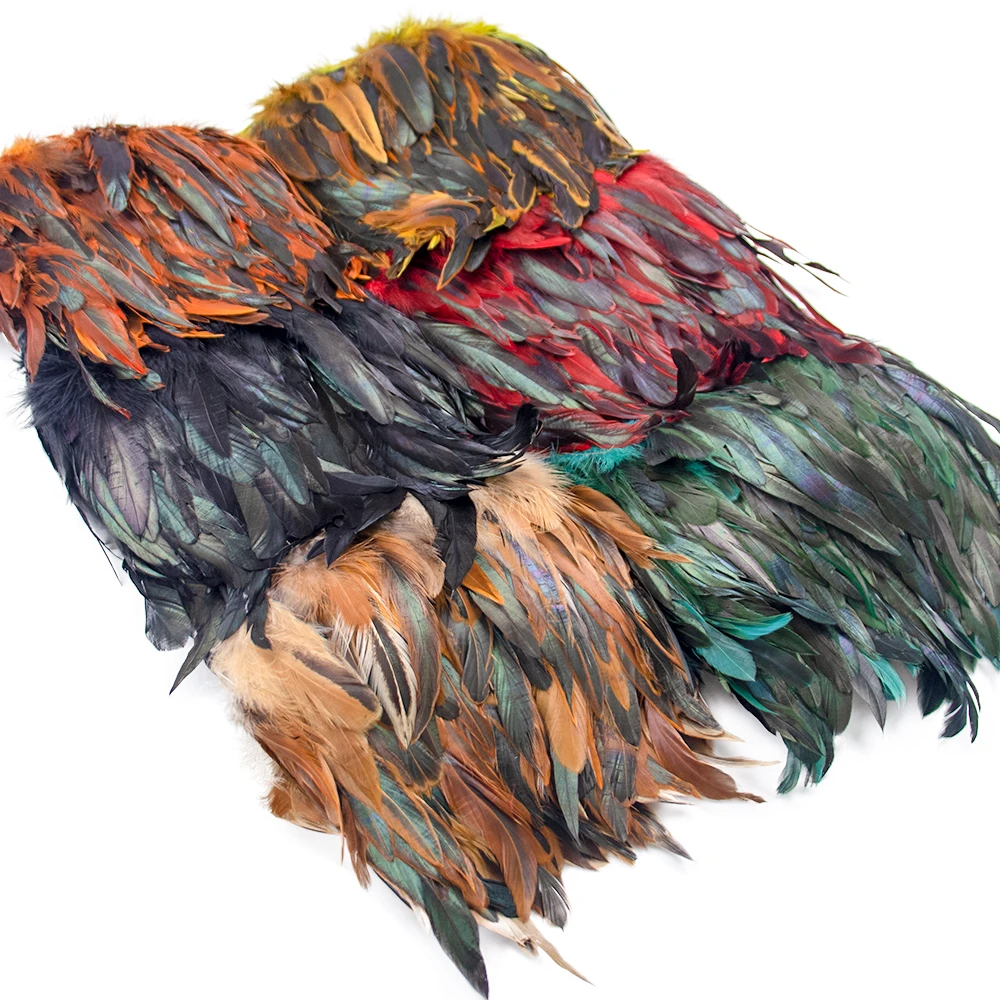 1Meter natural Rooster Feathers trim fringe 15-20cm Ribbon for Needlework and Handicraft DIY Party Pluma Dress Accessories rooster feathers,craft feathers,natural feathers