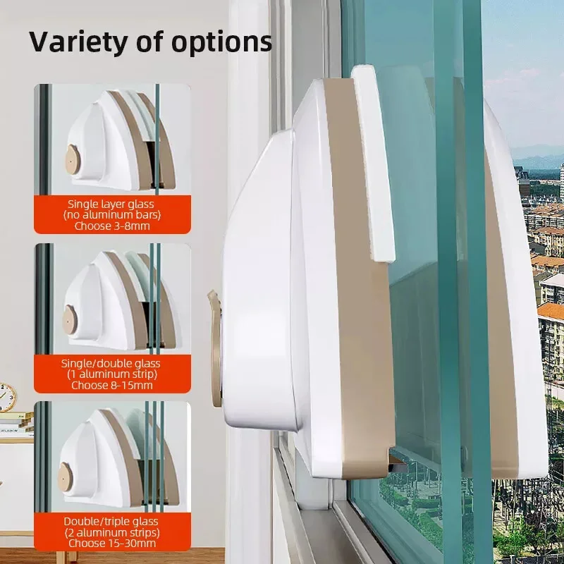 Magnetic Window Cleaner Brush Double-Side Automatic Water Discharge Wiper Glass Window Brush High Rise Outside Cleaner window cleaning brush window cleaner