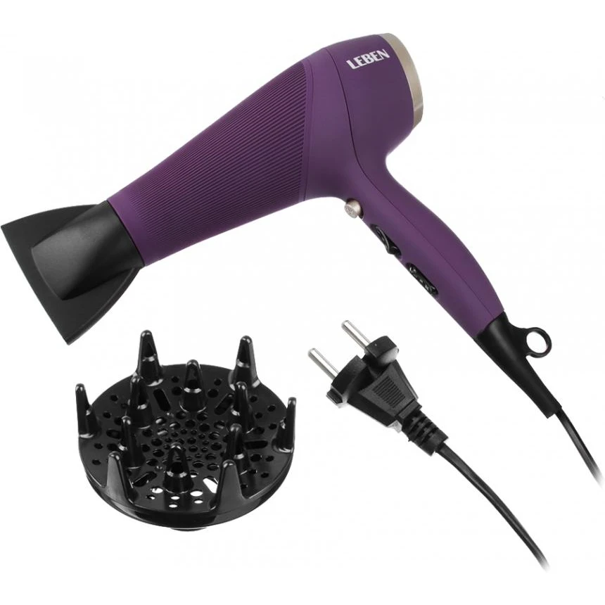 Фен LEBEN 259-134 фиолетовый (2200 W 2 скорости) | Бытовая техника