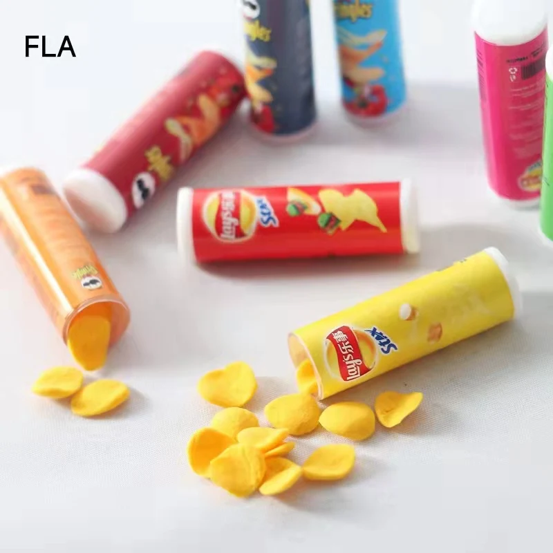 

4pcs Mini Canned Potato Chips Home Miniature Food Play Decorminiatur Decor Model Shoot Props Kawaii Resin Diy Décor