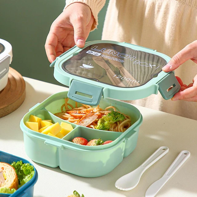 Eco One Collapsible Bento Lunch Box 3 Compartments with Spoon Fork BPA Free  New