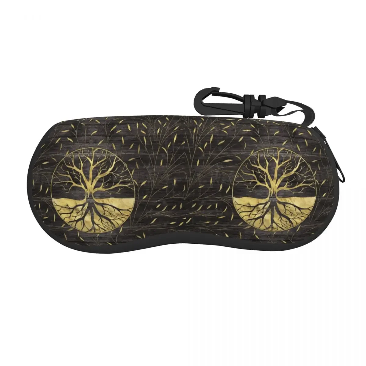 

Golden Tree Of Life On Wooden Texture Shell Eyeglasses Case Men Women Cool Yggdrasil Glasses Case Sunglasses Box Pouch