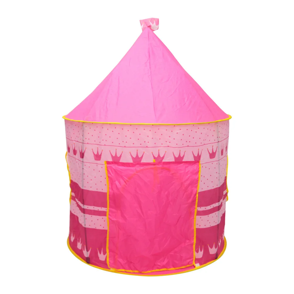 2 Colors Folding Tent Kids Children Boy Castle Cubby Play House Kids Gifts Outdoor Toy Tents Portable Foldable Play Tent Prince