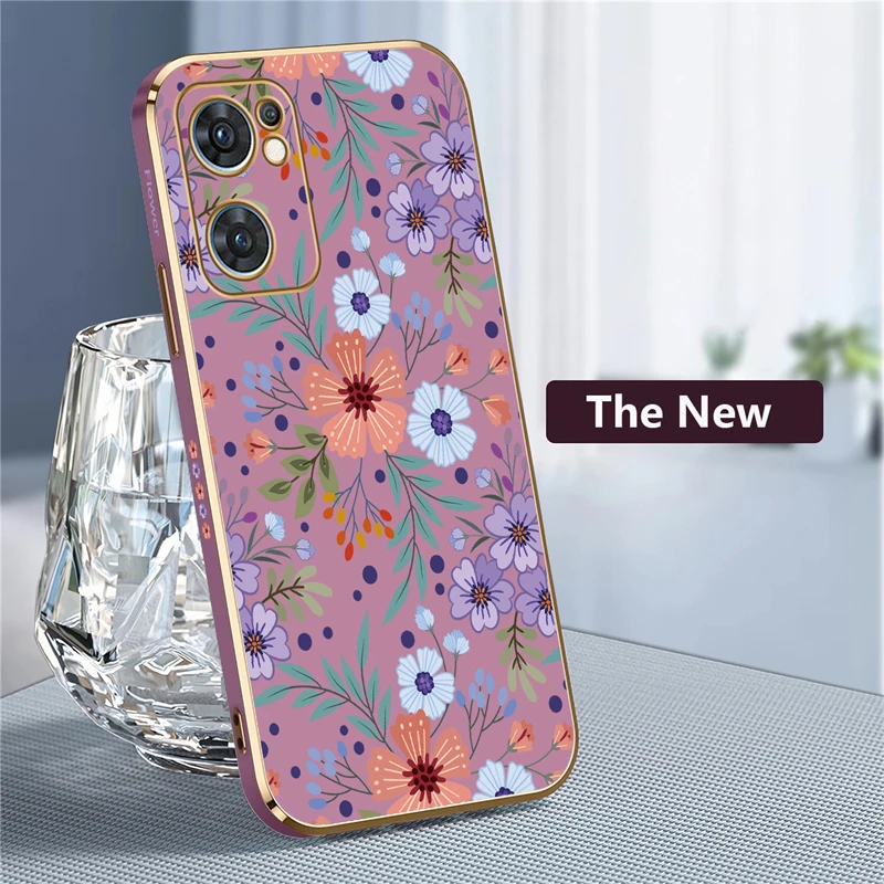 Elegant Shockproof Silicone Flower Case - Premium Protective Plating Design