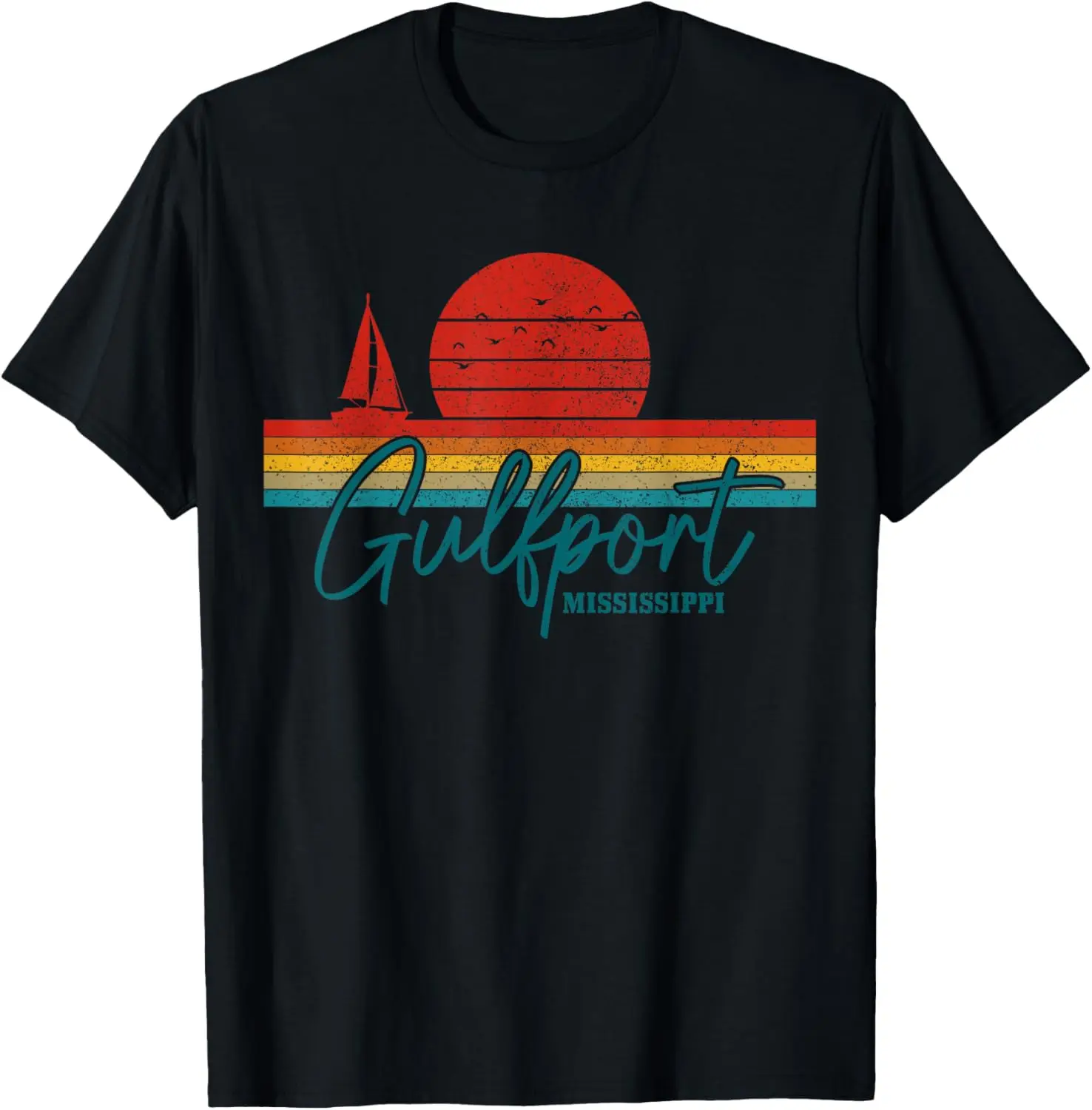 

Gulfport Mississippi Vintage Sailing Boat Sailor T-Shirt