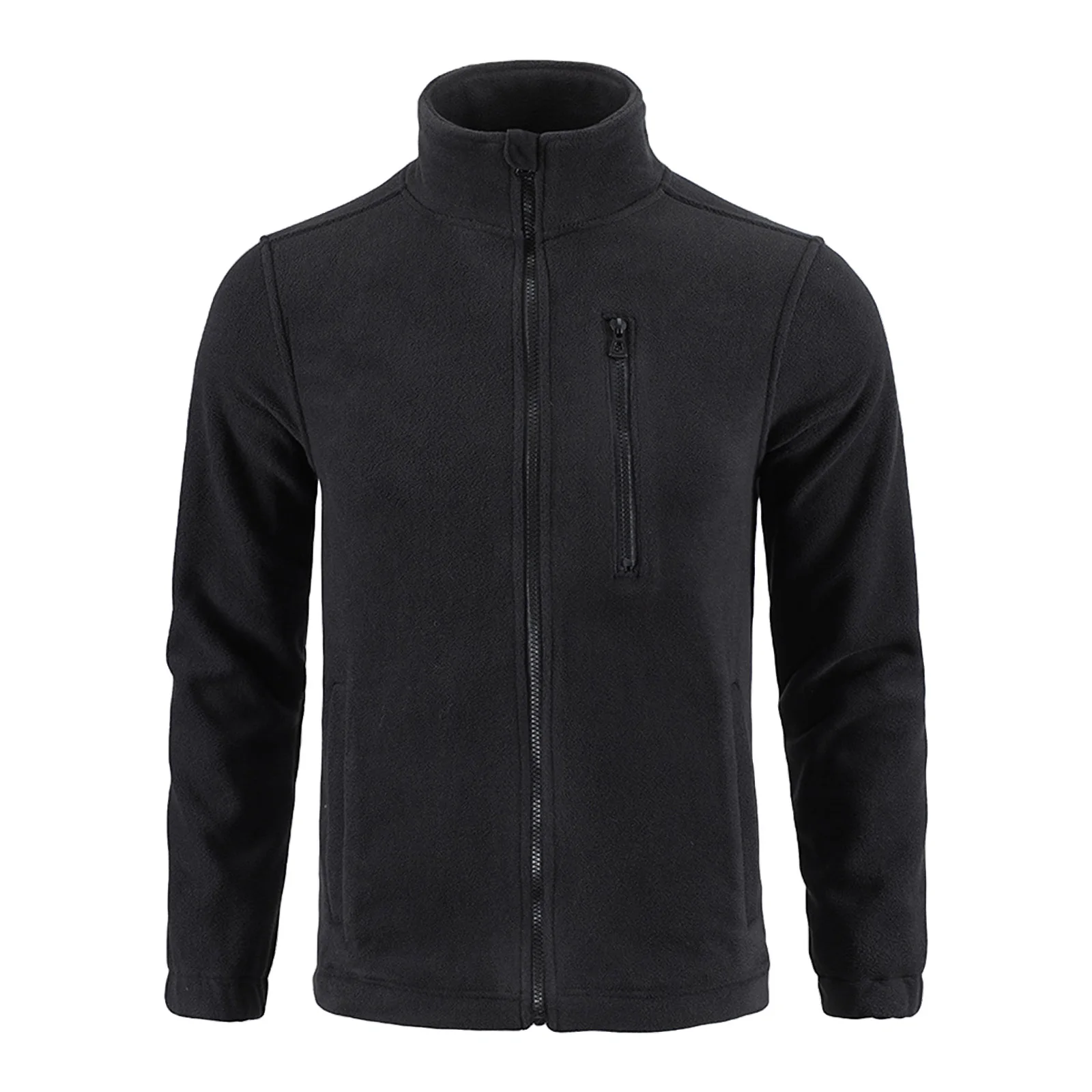 카모플라주 지퍼 재킷 남성용 양면 폴라 플리스 따뜻한 코트 사냥용 스탠드업 칼라 전술 훈련 라이너 가디건 탑스