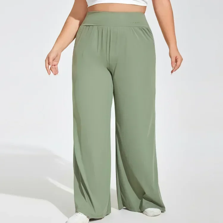 

Plus Yoga Wide-Leg Pants, Flared Athletic Trousers, High-Rise Hip Lift, Slimming, Casual and Versatile Stretch Pan