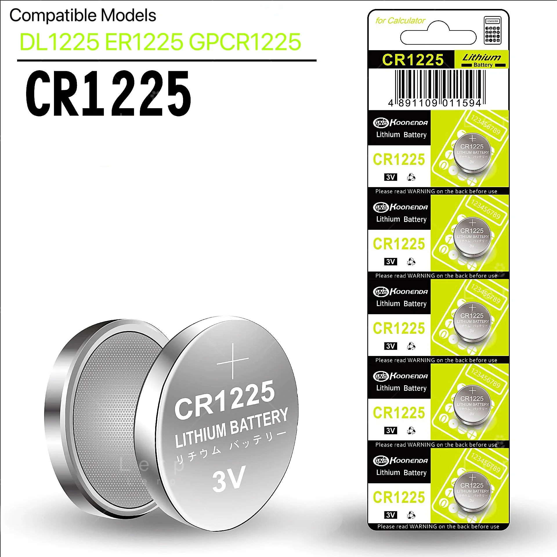 CR1225ButtonLithiumBattery3VCarKeyBattery1225Electronics