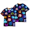 New Summer 3D ROBLOX Game Blox Fruits Fashionable Comfortable Simple Casual Sports Short-sleeved T-shirt Children's Clothing 1