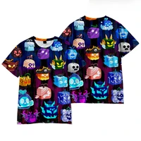 New Summer 3D ROBLOX Game Blox Fruits Fashionable Comfortable Simple Casual Sports Short-sleeved T-shirt Children's Clothing 1