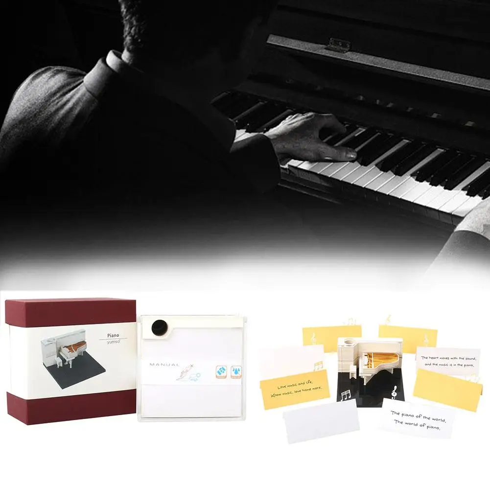 

White Piano Stereo Pad 3D Paper Model Meticulous Workmanship Gift Box Kits Christmas Birthday Gifts For Adults E4L0