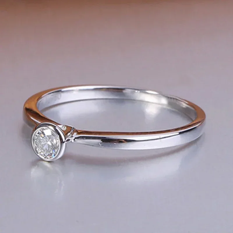 2025 Minimalist Small Cubic Zircon Rings for Women Eternity Engagement Wedding Band Accessories Fashion Versatile Jewelry Bulk 4