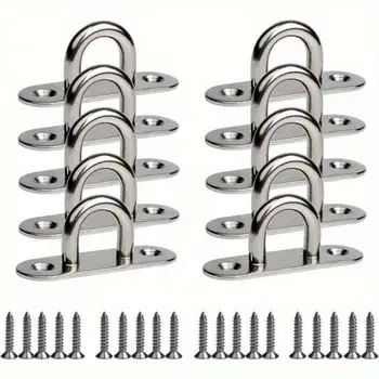 10PCS Stainless Steel M5 Screw Hooks – Heavy-Duty Eyebolt with Loops for Marine Use, Ceiling & Wall Hanging Applications 1