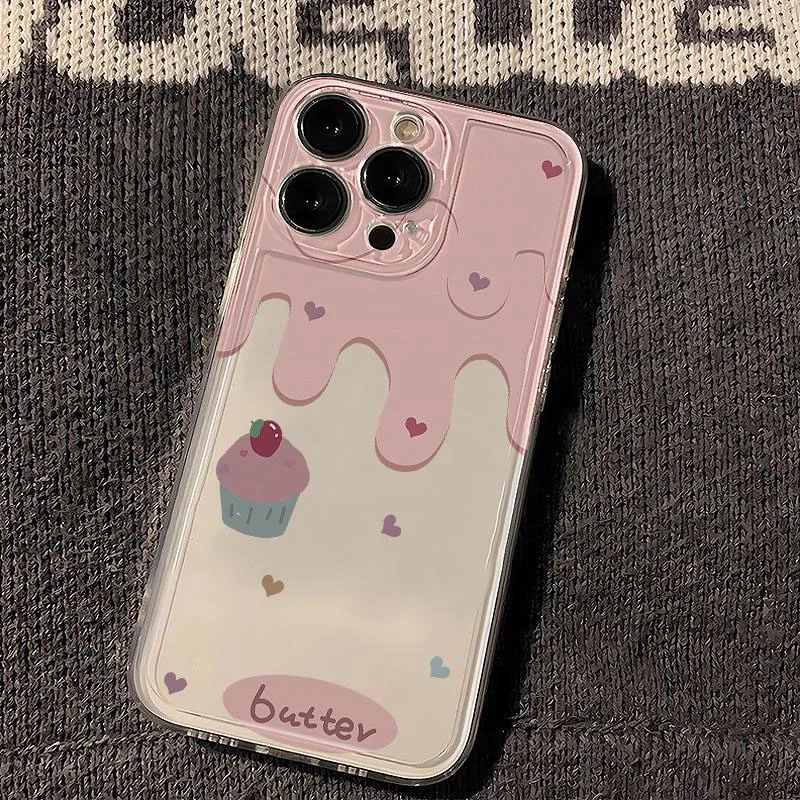 Pink Melting Ice Cream Cake Phone Case Cover - Playful Design