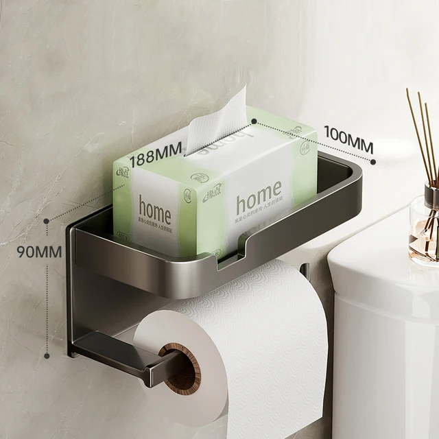 Avapax-Matte Preto Duplo Toilet Paper Roll Holder,