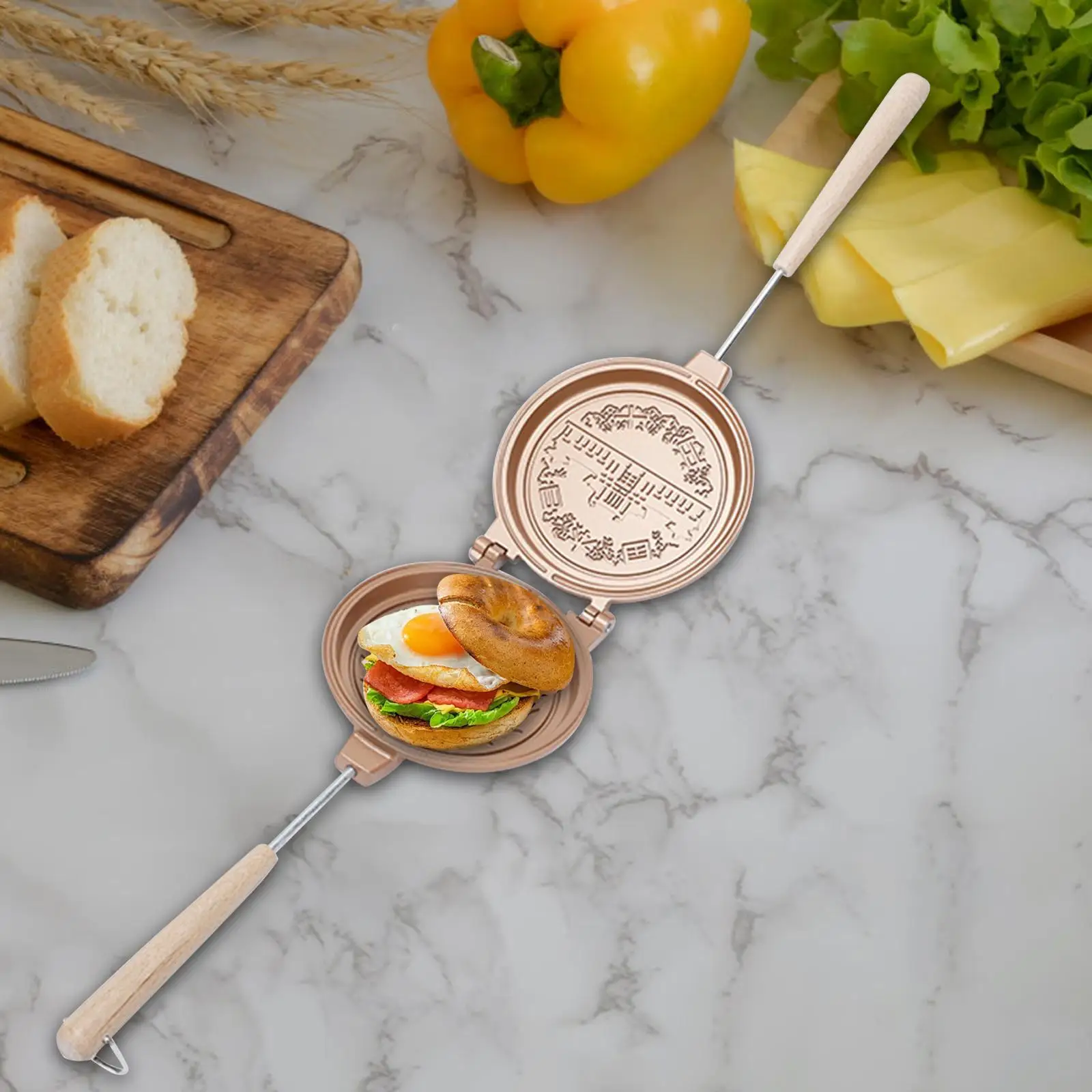 

Breakfast Sandwich Maker Nonstick Grill Pan for Bread Frittatas Household
