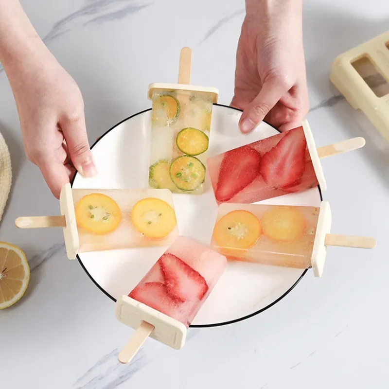 9 Grid Ice Cream Popsicle Mold DIY Ice Cream Machine Homemade Ice Box with Plastic Stick Ice-lolly Mold Ice Tray Kitchen Gadgets