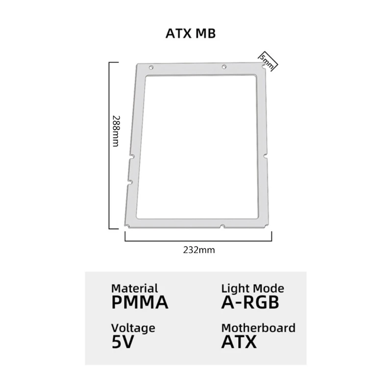 마더보드 -ATX ITX MATX RGB 백플레이트 발광 백플레인 5V 3핀 ARGB