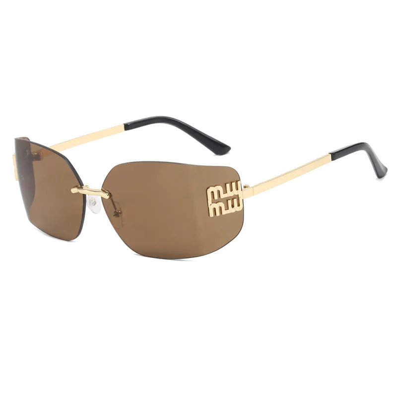 Retro Rimless Design Shades Luxury Metal Sunglasses High Quality Decoration Sun Glasses Car sunglasses 81068