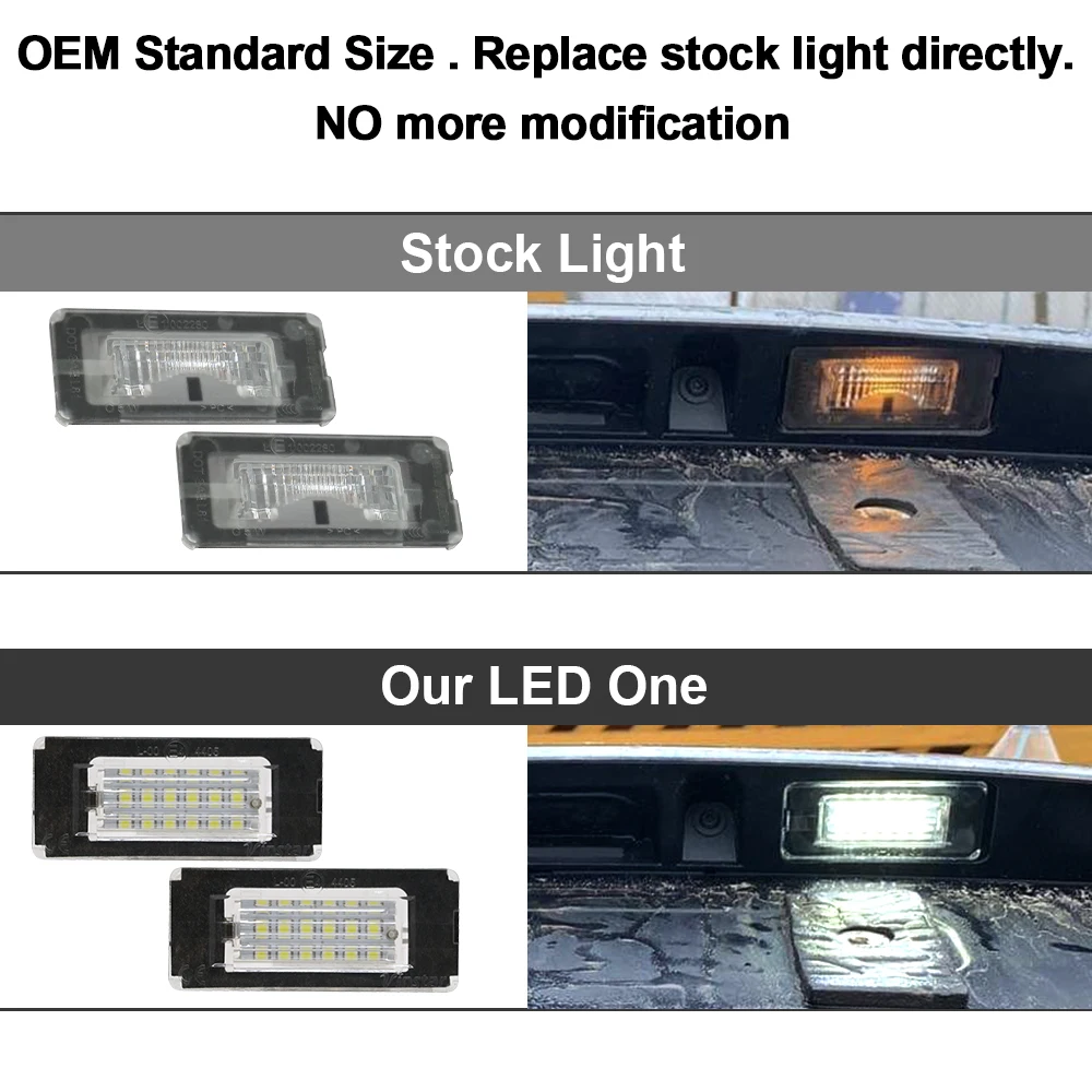 For Mini Cooper R56 R57 R58 R59 R50 R52 R53 LED License Plate Light 2PCS White Car Number Lamp Error Free OEM#:51132756227