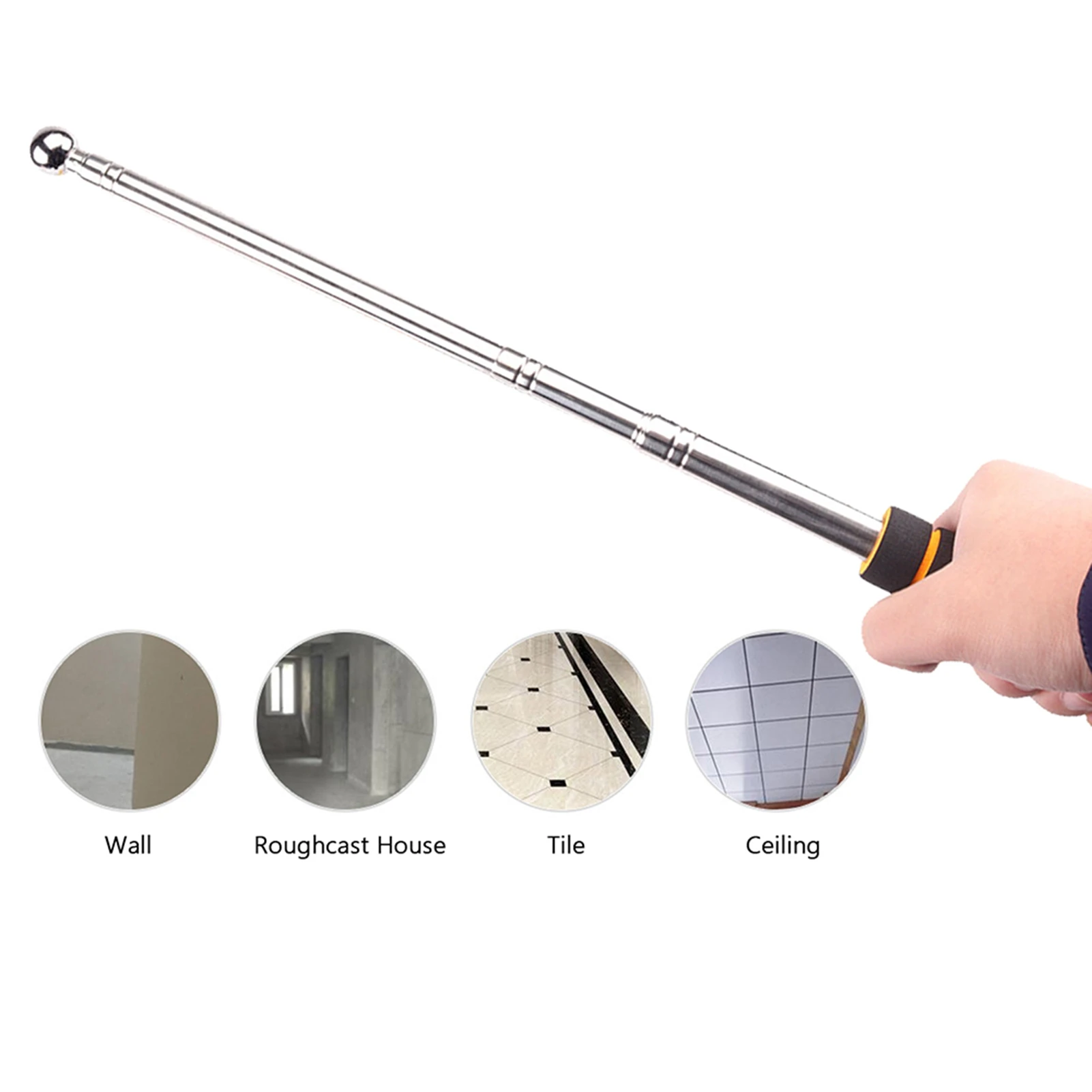 Hollow drum hammer empty drum hammer telescopic hollowing drum detection hammer tile hollow checker thickened adjustable rod house decoration inspection