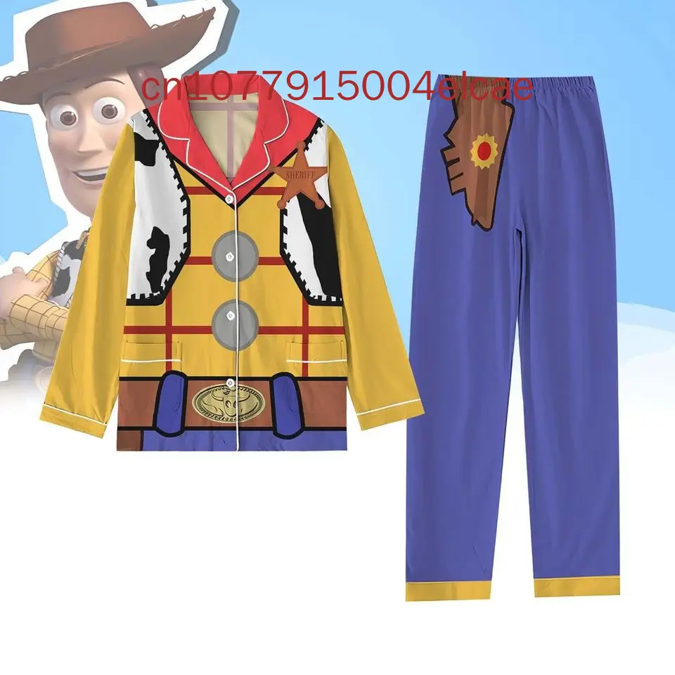Toy Story Christmas Pajama Set 3D Printed Casual Men's and Women's Long Sleeve Shirt Pajama Set 4