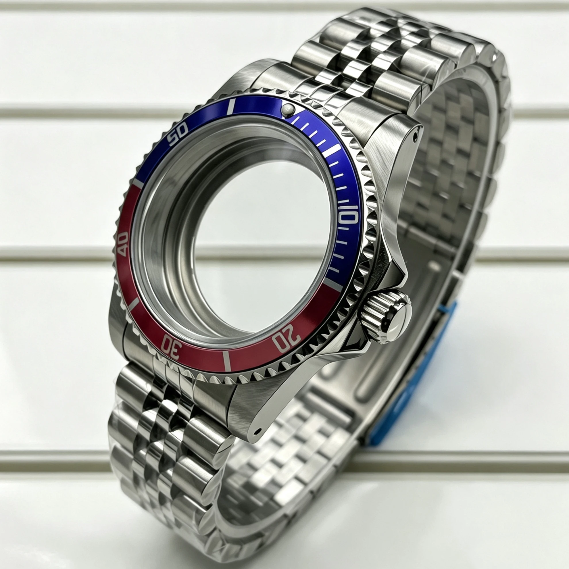 Premium 39.5mm Stainless Steel Watch Case with Sapphire Glass